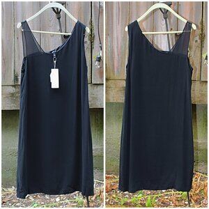 New w/Tags Eileen Fisher “Silk Georgette Crepe Sheer Strap Shift Dress", Med